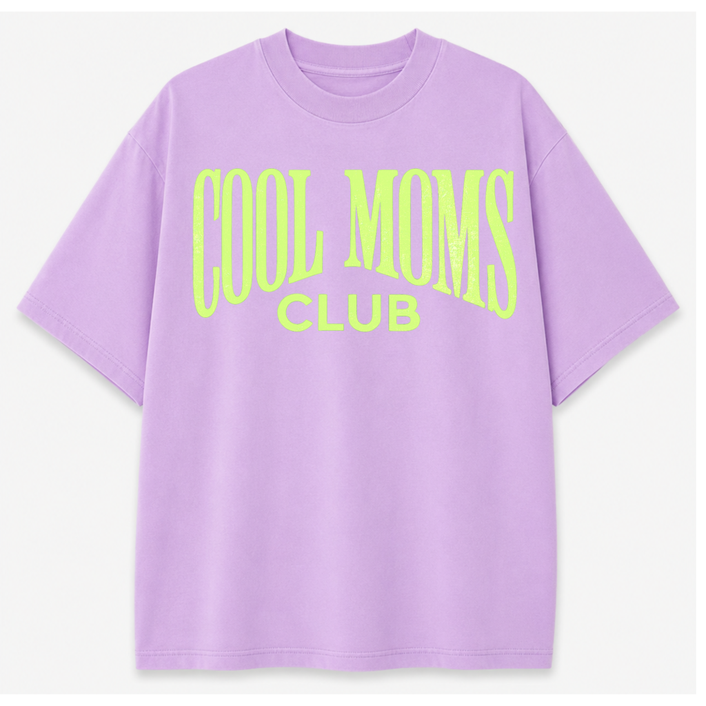 Oversized Shaka Tee Cool Moms Club Lavender