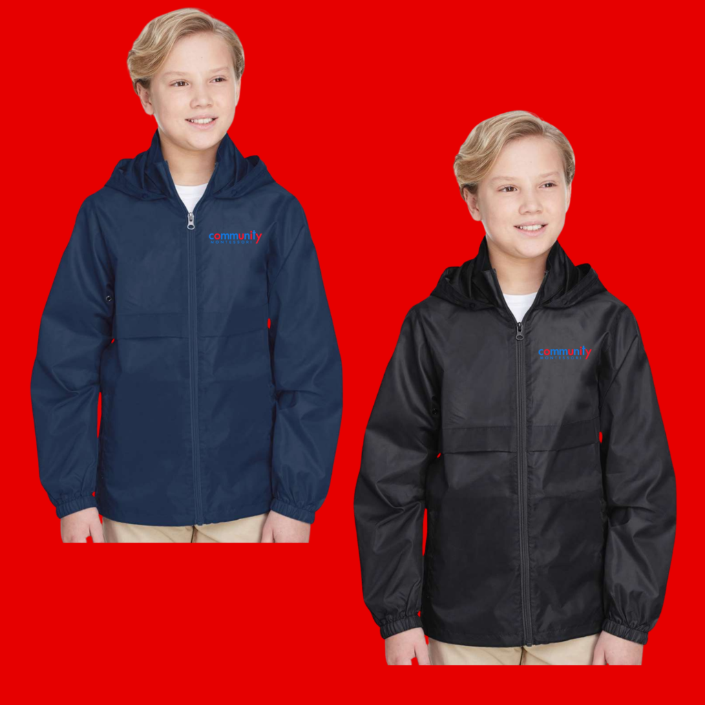 YOUTH RAIN JACKET-EMBROIDERED LOGO