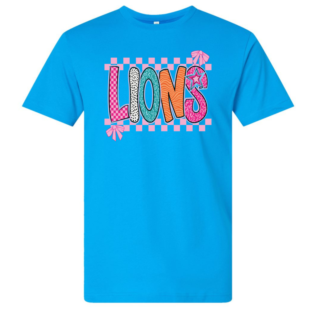 TURQUOISE LIONS TEE